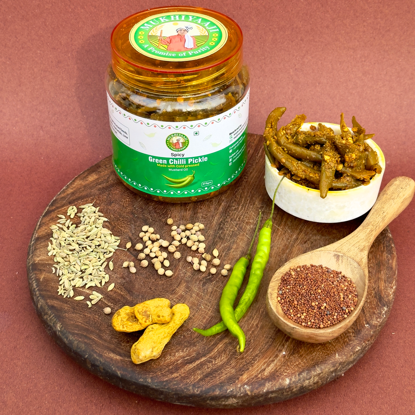 Four Pickles Combo (Spicy Mango, Lemon, Green Chilly & Stuffed Red Chilly)